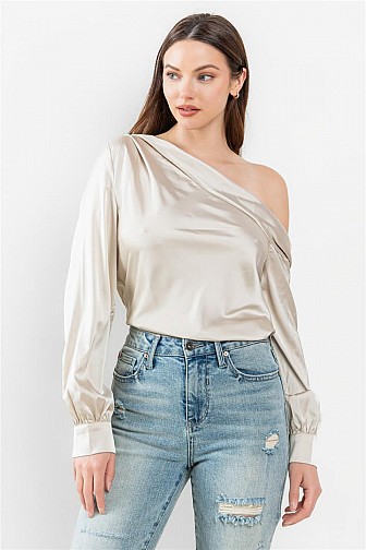 SATIN OFF SHOULDER BLOUSE