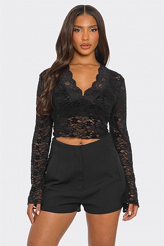 SHEER LACE BLOUSE